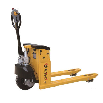 China ONEN Forklifts Factory Supplier 48V All Battery Power 2.5 Tons 2500kg Outdoor Off Road Electrical Pallet Jack with Rubber Wheel
